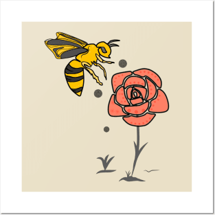 Bee flowers Posters and Art